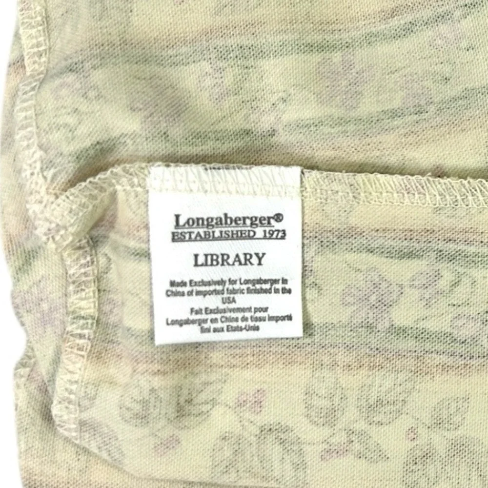 Longaberger Botanical Fields Stripe Fabric Liner Only For Library Basket New